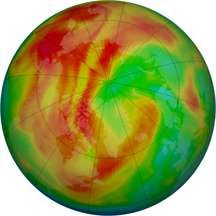 Arctic ozone map for 16 March 1998